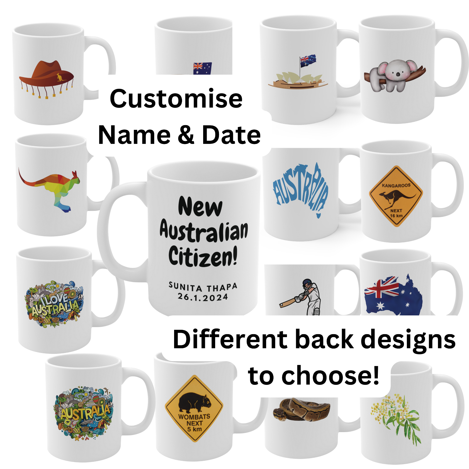 Australian citizenship mug customise keepsake celebration gift aussie citizen