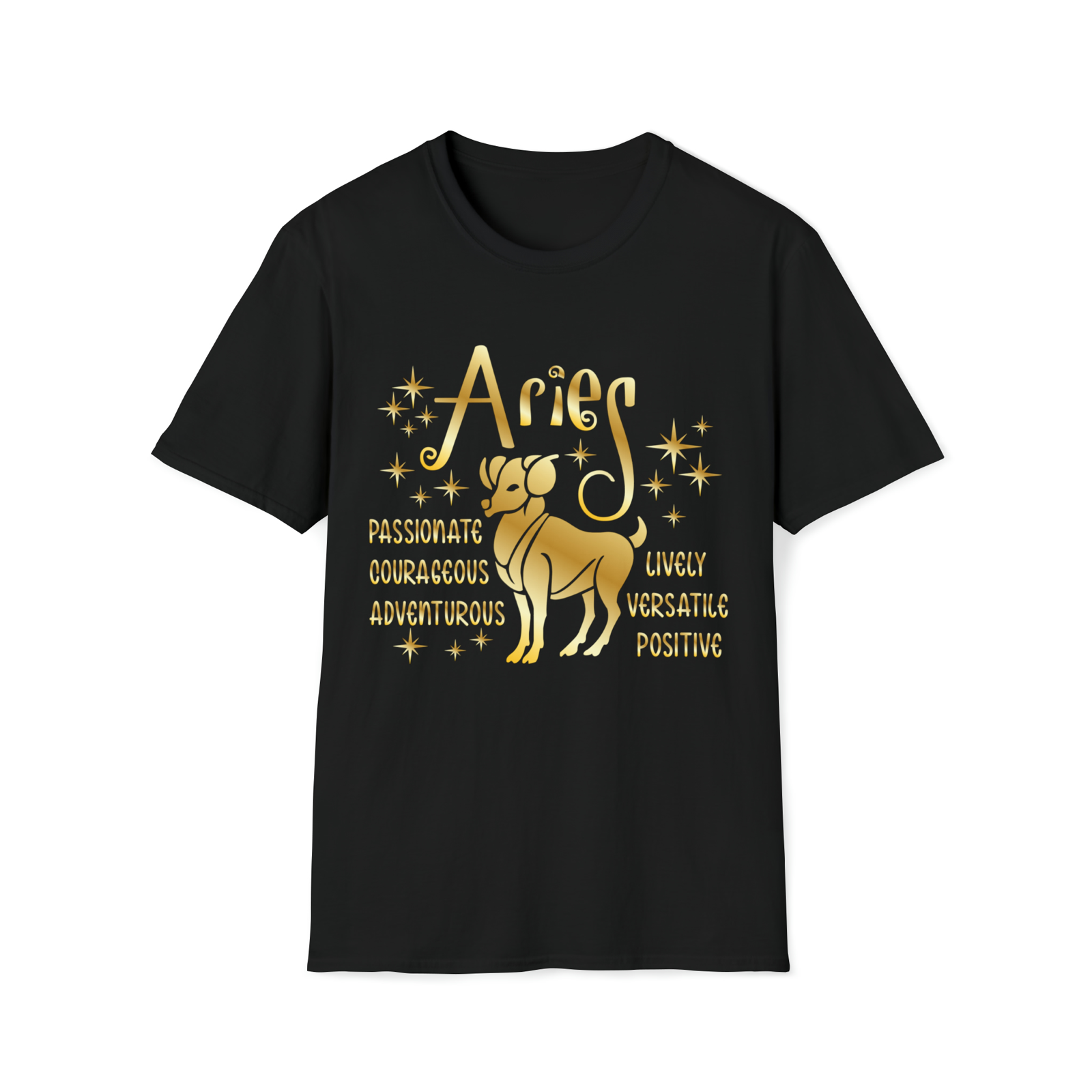 Astrology Aries Novety unisex t-shirt star sign black