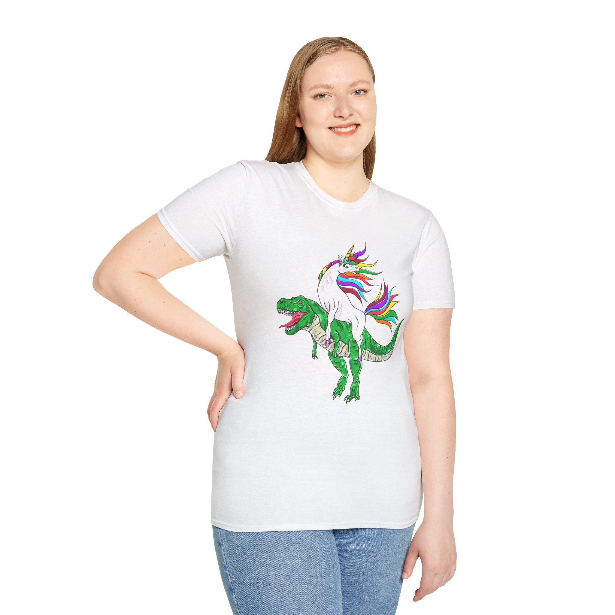 Unisex T-Shirt - Unicorn Riding T-Rex