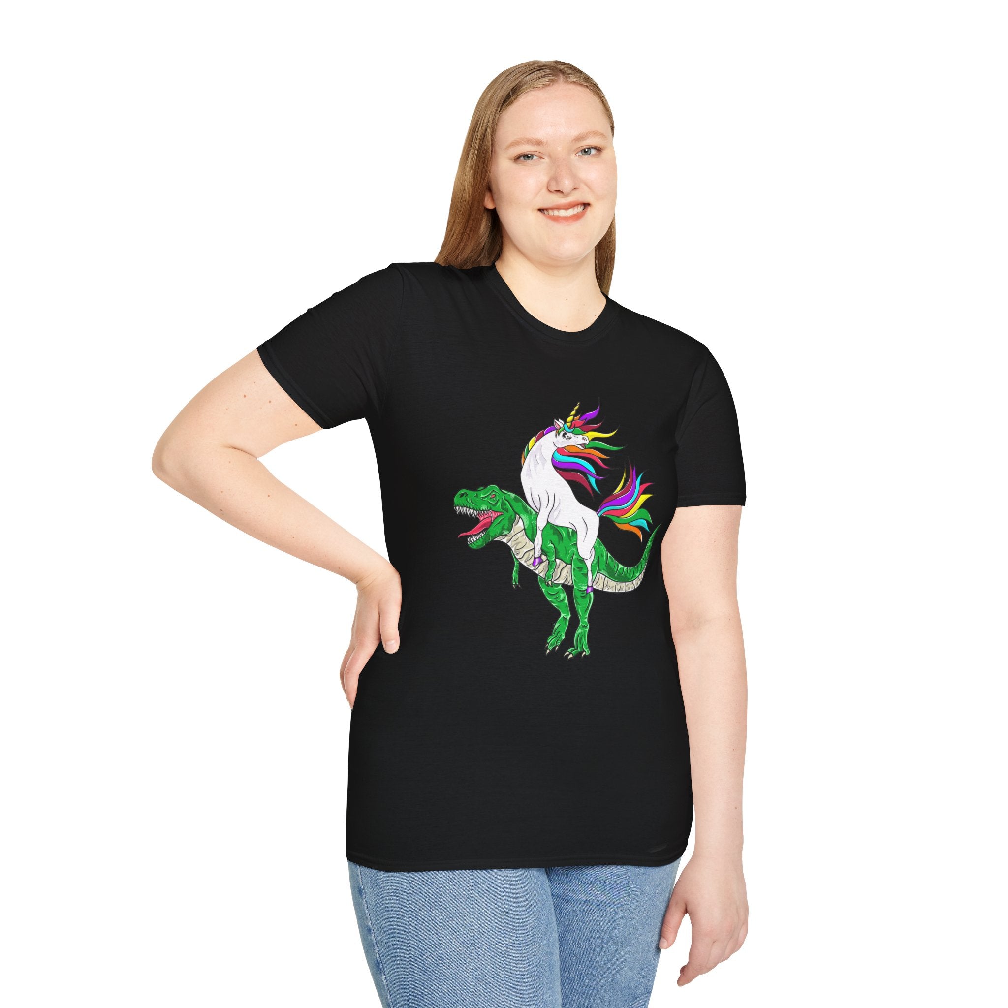 Unisex T-Shirt - Unicorn Riding T-Rex