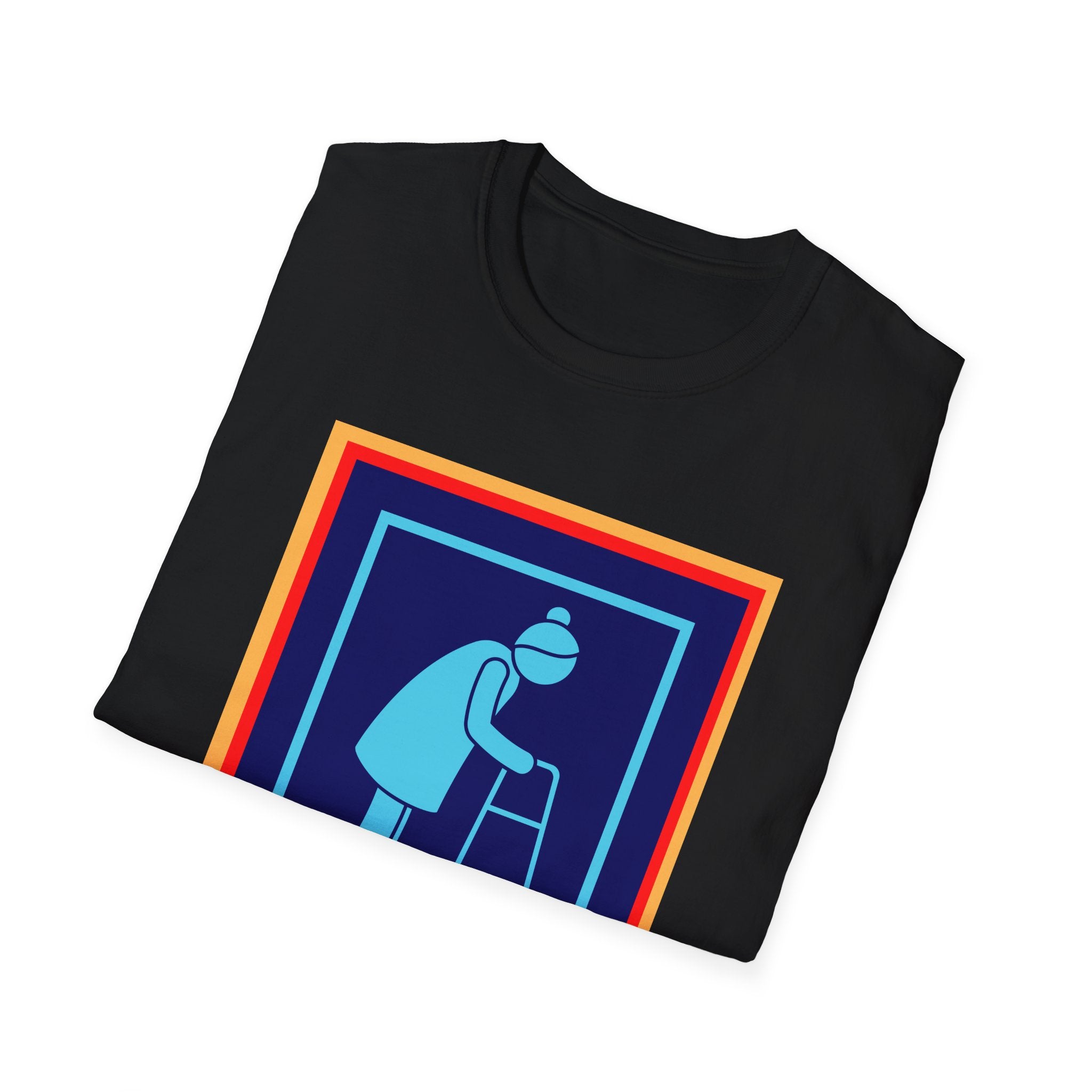 Old lady with Walking Stick Aldi Parody T-Shirt