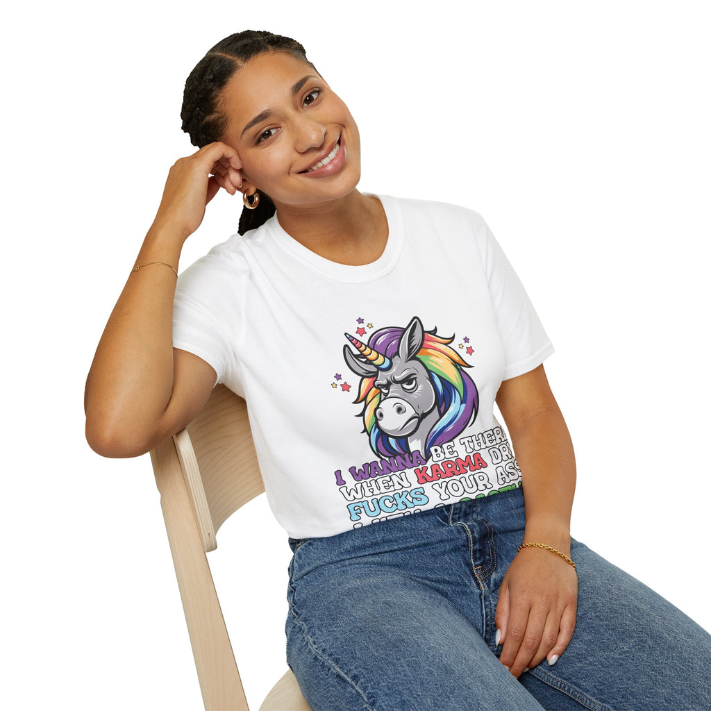 Sarcastic Unicorn Karma adult T-Shirt
