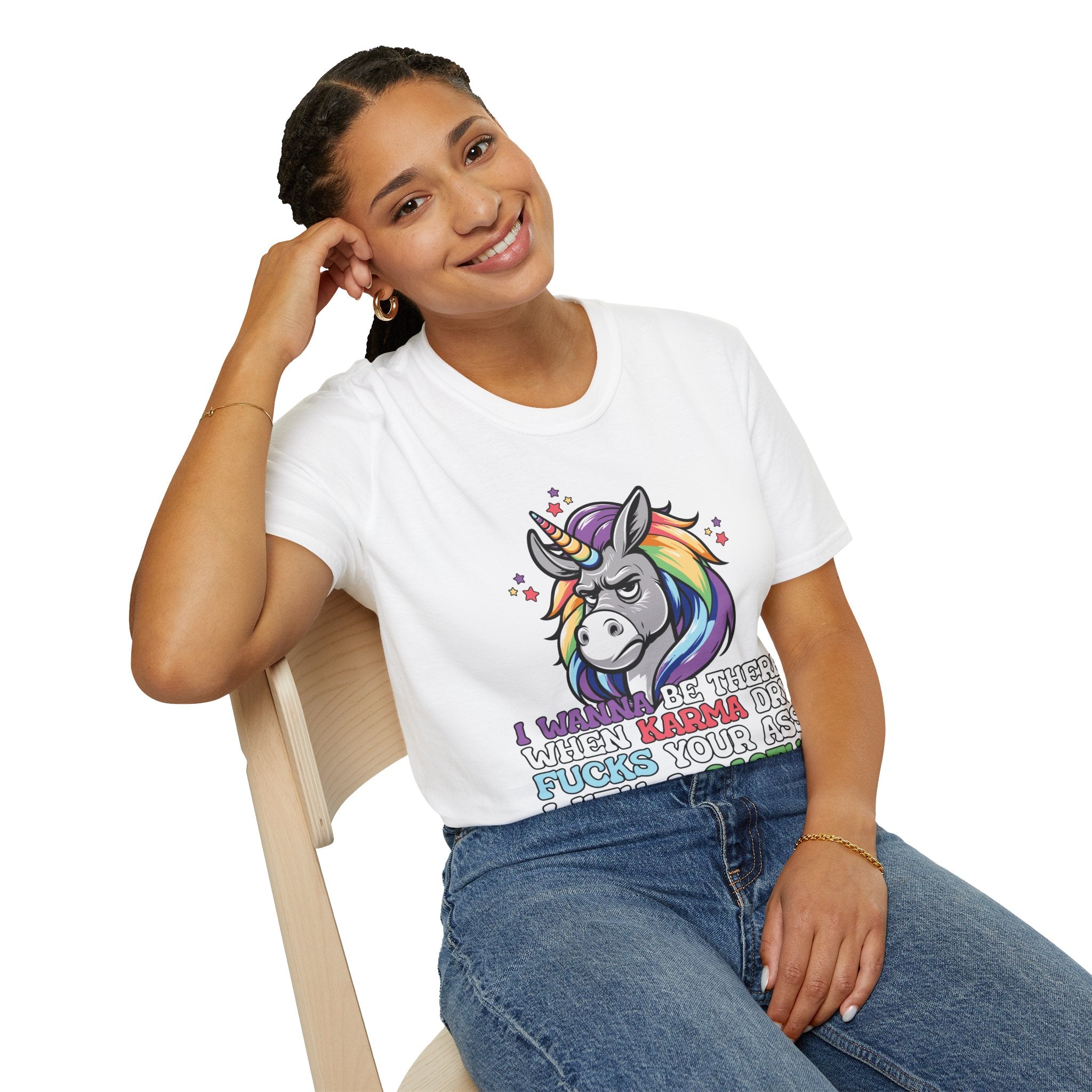 Sarcastic Unicorn Karma adult T-Shirt