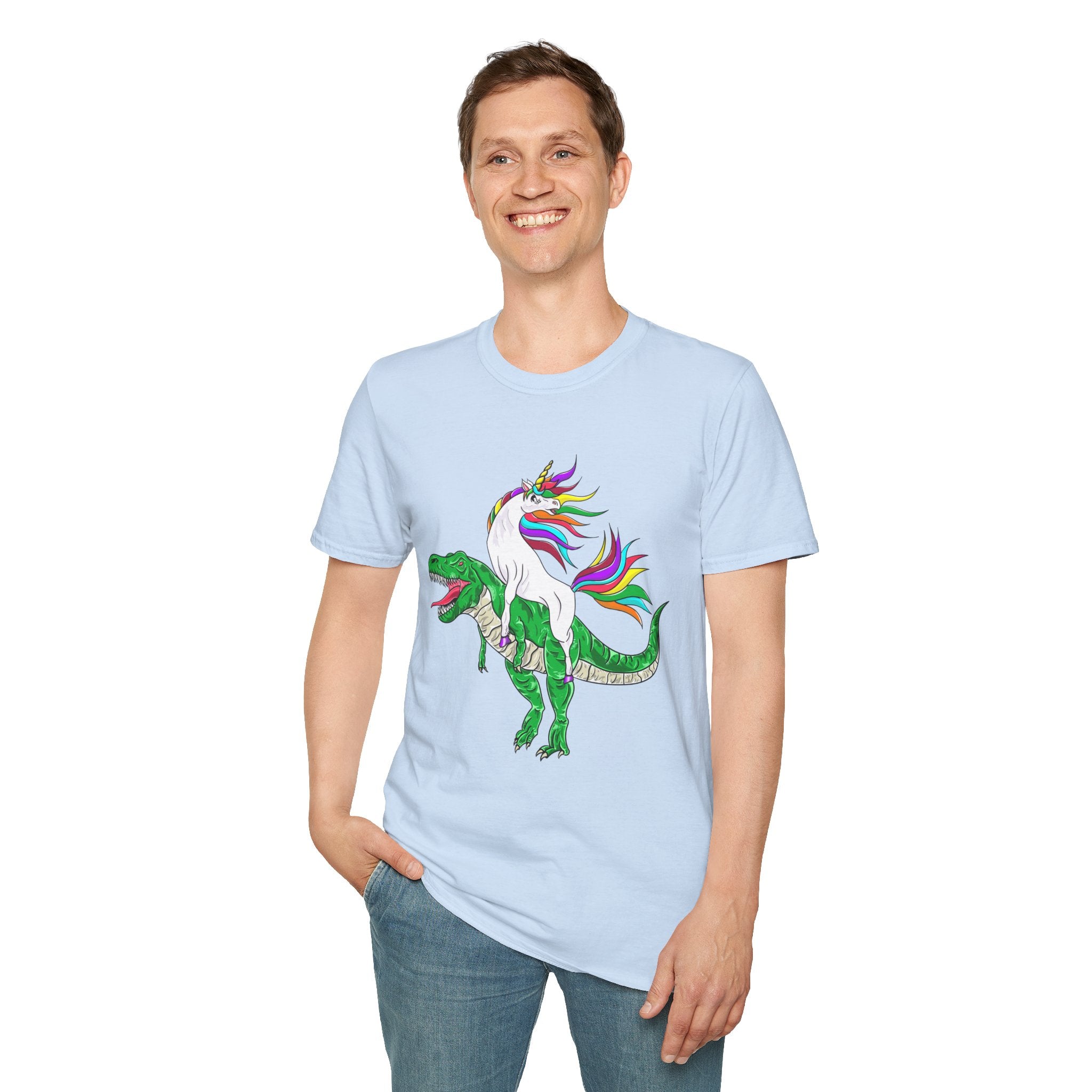 Unisex T-Shirt - Unicorn Riding T-Rex