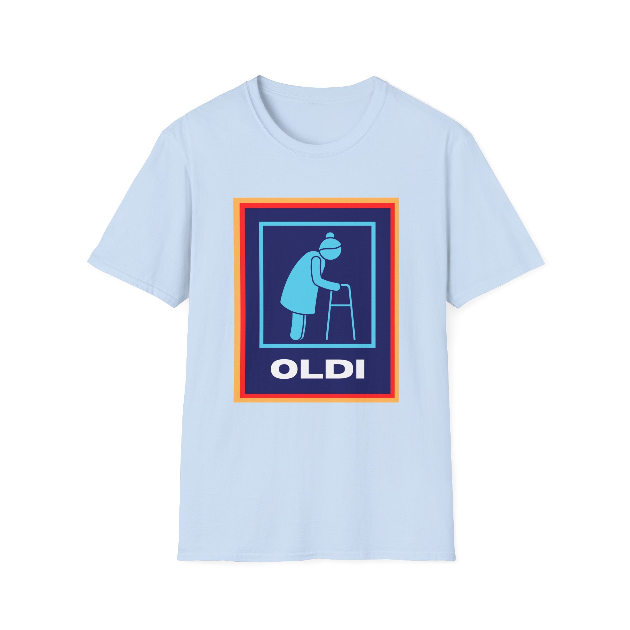 Old lady with Walking Stick Aldi Parody T-Shirt