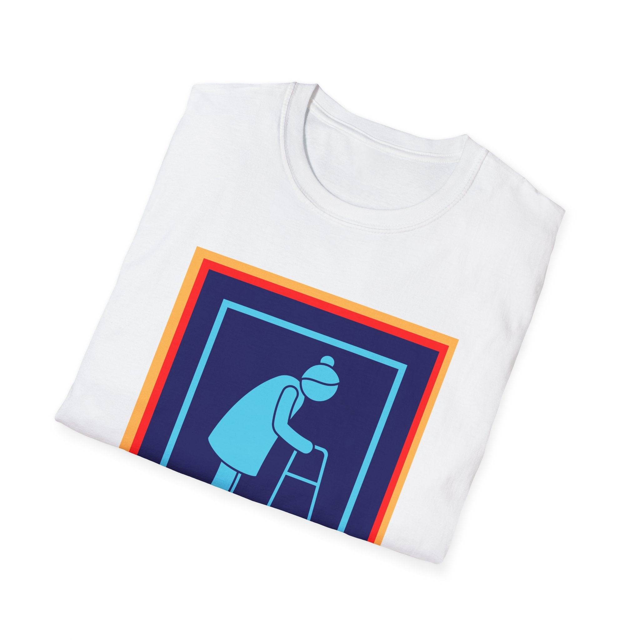Old lady with Walking Stick Aldi Parody T-Shirt