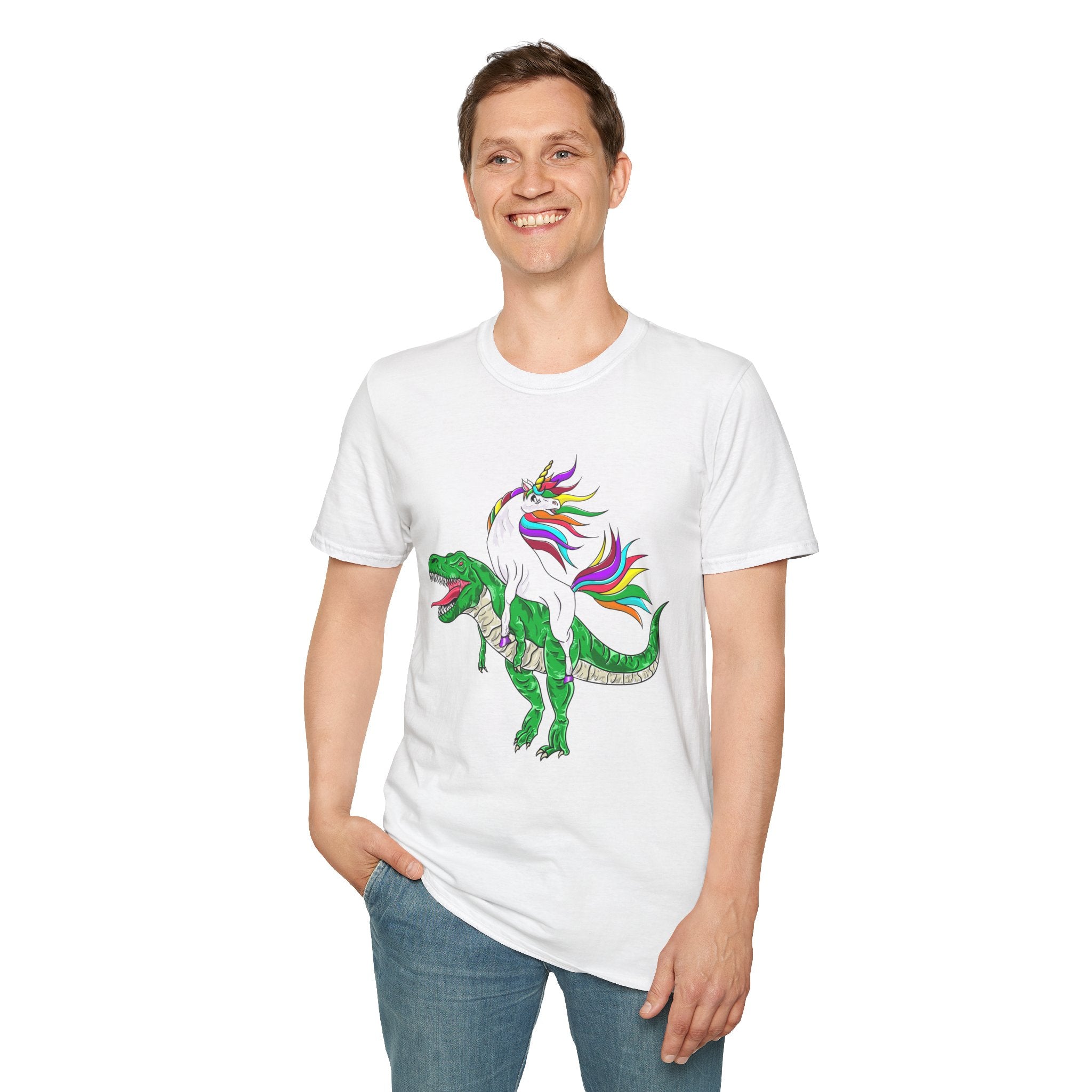 Unisex T-Shirt - Unicorn Riding T-Rex