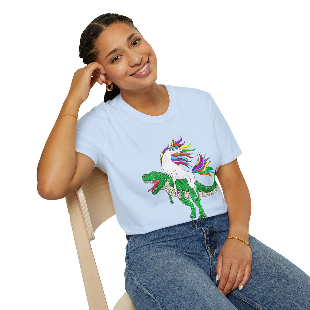 Unisex T-Shirt - Unicorn Riding T-Rex