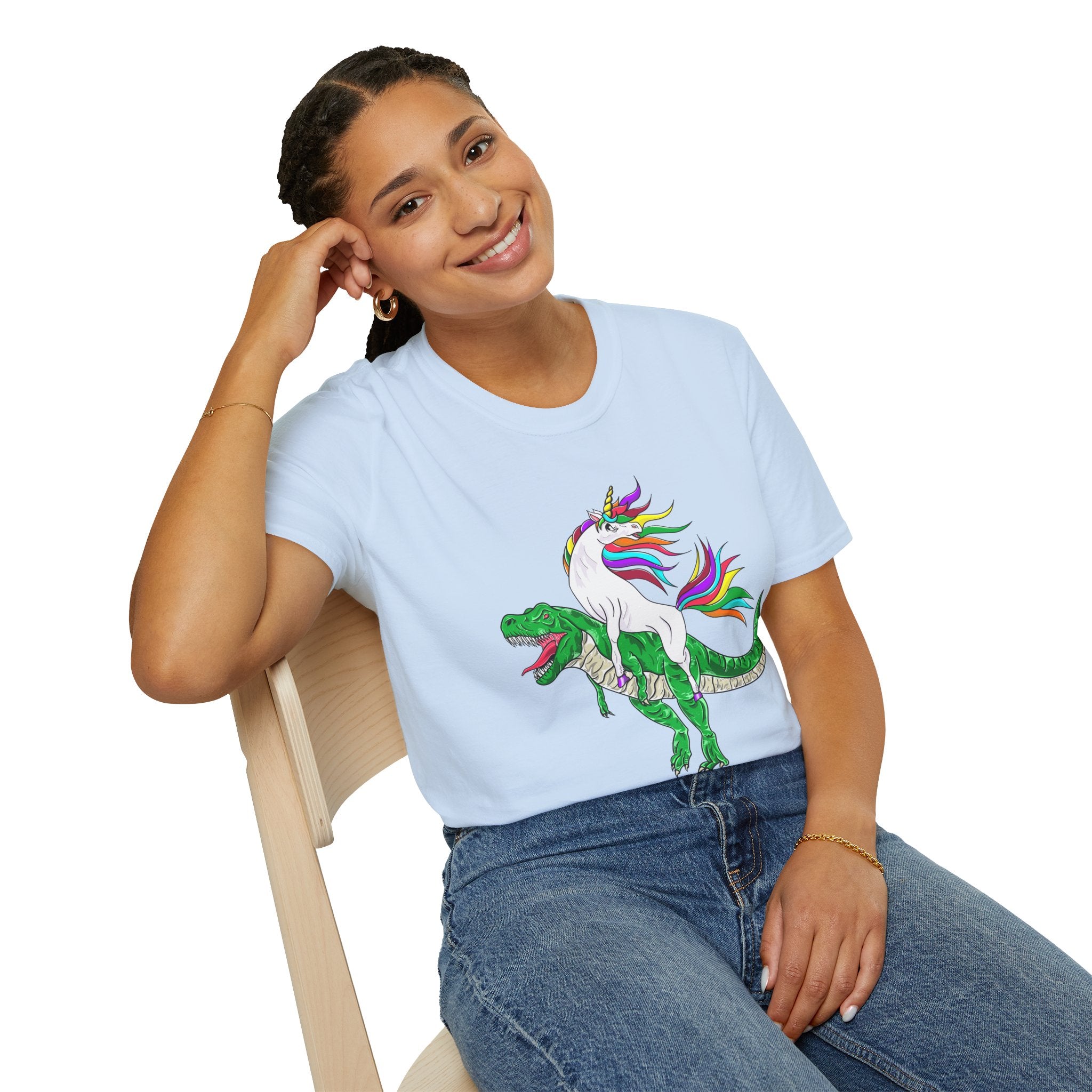Unisex T-Shirt - Unicorn Riding T-Rex