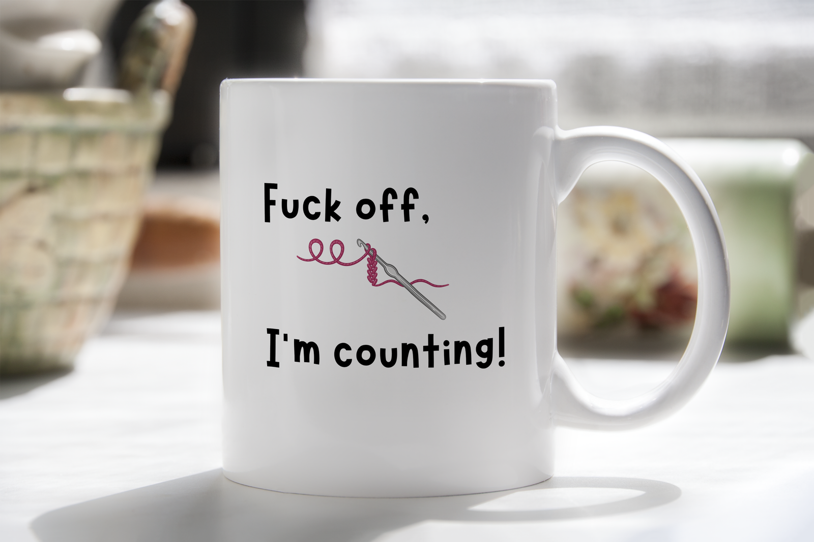 Crochet Lover Novelty Mug Fu*k off I'm Counting F off Funny Coffee Cup